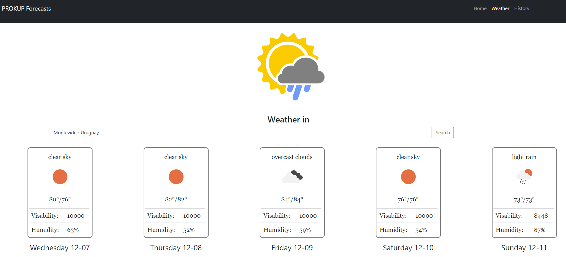 Weather App Screen Shot